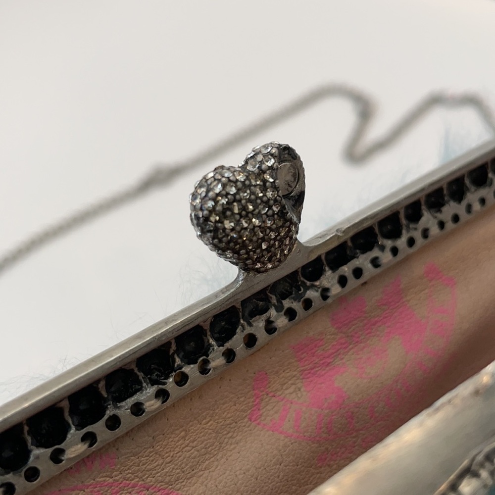 SOLD - JUICY COUTURE NEW 100% Rabbit Fur Blue Heart Bag - Picture 6 of 9